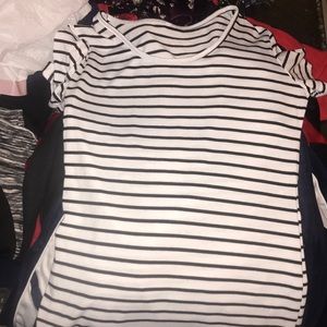 Black and white striped dress